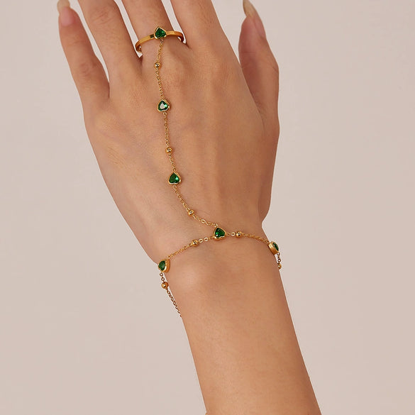 Women's Stainless Steel Hand Chain Jewelry With Ushaped Design And Electroplating