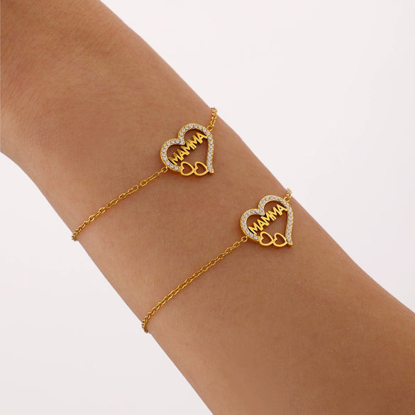 Women's Stainless Steel Handmade Inlaid Jewelry Bracelet With Heart Geometric Letters Numbers Text Pattern And Electroplating Treatment