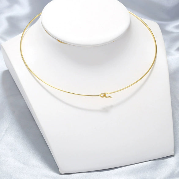 Women's Stainless Steel Handmade Simple Geometric Pattern Round Collar Necklace With Regular Chain