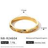 Women's Stainless Steel Heart And Cross Ring With Zircon Inlay And Electroplated Geometric Light Luxury Design