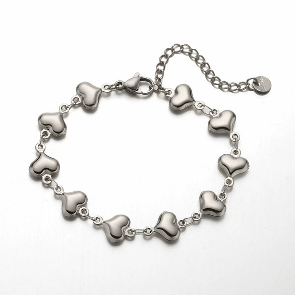 Women's Stainless Steel Heart Bracelet Electroplated Fashionable And Simple