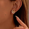 Women's Stainless Steel Heart Geometric Electroplated Earrings