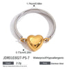 Women's Stainless Steel Heart Geometric Style Electroplated Ring