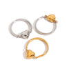 Women's Stainless Steel Heart Geometric Style Electroplated Ring