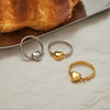 Women's Stainless Steel Heart Geometric Style Electroplated Ring