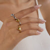 Women's Stainless Steel Heart Geometric Style Electroplated Ring