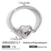 Women's Stainless Steel Heart Geometric Style Electroplated Ring