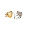 Women's Stainless Steel Heart Open Ring Geometric Design Electroplated