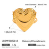 Women's Stainless Steel Heart Open Ring Geometric Design Electroplated