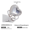Women's Stainless Steel Heart Open Ring Geometric Design Electroplated