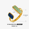 Women's Stainless Steel Heart Open Ring With Colorful Oil Drip Enamel Electroplated Retro Adjustable Design