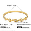 Women’s Stainless Steel Heart Pattern Bracelet With Zircon Accents And Gold Plated Finish Simple Elegant Design