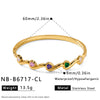 Women’s Stainless Steel Heart Pattern Bracelet With Zircon Accents And Gold Plated Finish Simple Elegant Design