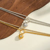 Women's Stainless Steel Heart Pattern Bracelet With Zircon Rhinestones 18K Gold Vacuum Plated Geometric Chain Jewelry