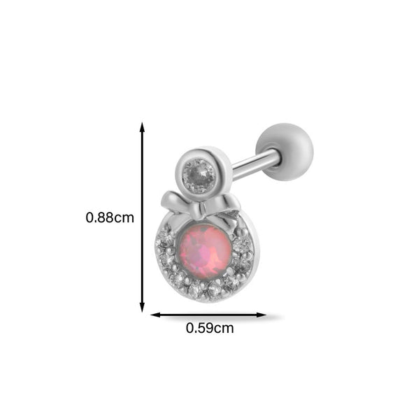 Women's Stainless Steel Heart Pattern Electroplating Ear Nail