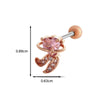 Women's Stainless Steel Heart Pattern Electroplating Ear Nail
