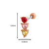 Women's Stainless Steel Heart Pattern Electroplating Ear Nail