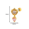 Women's Stainless Steel Heart Pattern Electroplating Ear Nail