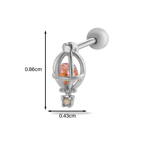 Women's Stainless Steel Heart Pattern Electroplating Ear Nail