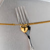 Women's Stainless Steel Heart Pendant Bracelet With Geometric Style And 18K Gold Vacuum Plated Finish