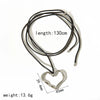 Women's Stainless Steel Heart Pendant Necklace With Electroplating And Wax Rope Chain