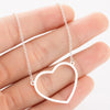 Women's Stainless Steel Heart Pendant Necklace With Geometric Design And Electroplated Finish Simple Ochain Collarbone Jewelry