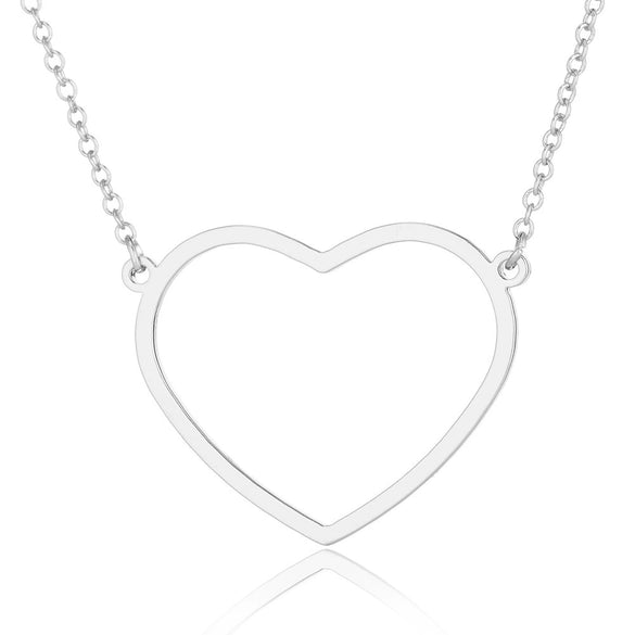 Women's Stainless Steel Heart Pendant Necklace With Geometric Design And Electroplated Finish Simple Ochain Collarbone Jewelry