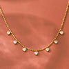 Women’s Stainless Steel Heart Pendant Necklace With Zircon Accent Pvd Vacuum Gold Plated Ins Style Regular Chain