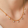 Women’s Stainless Steel Heart Pendant Necklace With Zircon Accent Pvd Vacuum Gold Plated Ins Style Regular Chain