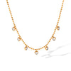 Women’s Stainless Steel Heart Pendant Necklace With Zircon Accent Pvd Vacuum Gold Plated Ins Style Regular Chain