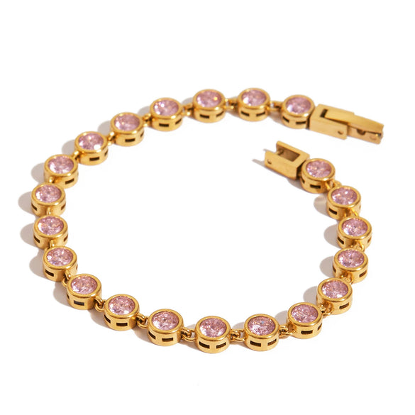 Women's Stainless Steel Heart Shape Electroplated Bracelet Jewelry