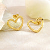 Women's Stainless Steel Heart Shaped Earrings Electroplated Geometric Love Heart Design Simple Modern Fashion Jewelry