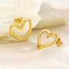 Women's Stainless Steel Heart Shaped Earrings Electroplated Geometric Love Heart Design Simple Modern Fashion Jewelry