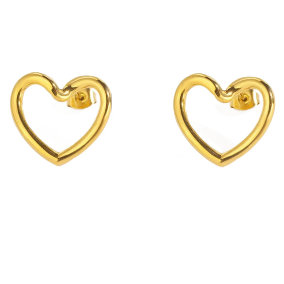 Women's Stainless Steel Heart Shaped Earrings Electroplated Geometric Love Heart Design Simple Modern Fashion Jewelry