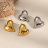 Women's Stainless Steel Heart Shaped Electroplated Geometric Love Earrings