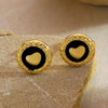 Women's Stainless Steel Heart Shaped Geometric Earrings With Oil Drip Finish Electroplated Fashion Jewelry