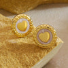 Women's Stainless Steel Heart Shaped Geometric Earrings With Oil Drip Finish Electroplated Fashion Jewelry