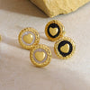 Women's Stainless Steel Heart Shaped Geometric Earrings With Oil Drip Finish Electroplated Fashion Jewelry