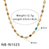 Women's Stainless Steel Heart Shell Geometric Necklace And Bracelet Set With 18K Vacuum Plated Regular Chain