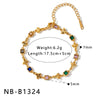 Women's Stainless Steel Heart Shell Geometric Necklace And Bracelet Set With 18K Vacuum Plated Regular Chain