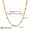 Women's Stainless Steel Heart Shell Geometric Necklace And Bracelet Set With 18K Vacuum Plated Regular Chain