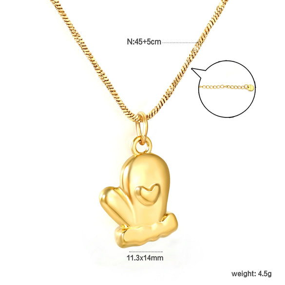 Women's Stainless Steel Heart Water Drop And Bell Pendant Necklace And Earrings Set With Electroplated Geometric Design