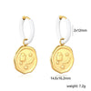 Women's Stainless Steel Heart Water Drop And Bell Pendant Necklace And Earrings Set With Electroplated Geometric Design