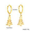 Women's Stainless Steel Heart Water Drop And Bell Pendant Necklace And Earrings Set With Electroplated Geometric Design