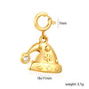 Women's Stainless Steel Heart Water Drop And Bell Pendant Necklace And Earrings Set With Electroplated Geometric Design