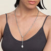 Women's Stainless Steel Heart Y Necklace With Geometric Pendant Electroplated Light Luxury Layered Clavicle Chain