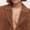 Women's Stainless Steel Heart Y Necklace With Geometric Pendant Electroplated Light Luxury Layered Clavicle Chain