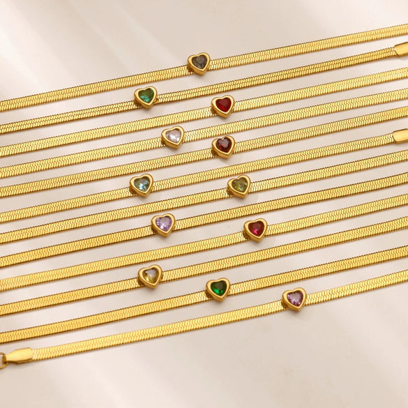 Women's Stainless Steel Heartshaped Geometric Creative Minimalist Electroplated Bracelet