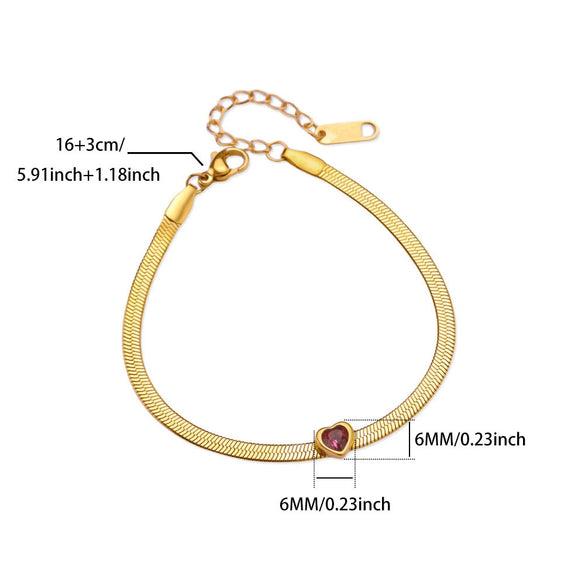 Women's Stainless Steel Heartshaped Geometric Creative Minimalist Electroplated Bracelet