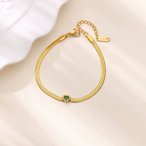 Women's Stainless Steel Heartshaped Geometric Creative Minimalist Electroplated Bracelet